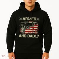 Armed And Dadly Funny Deadly Father Gift For Father's Day Hoodie thumb 2