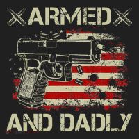 Armed And Dadly Funny Deadly Father Gift For Father's Day Hat thumb 2