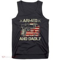Armed And Dadly Funny Deadly Father Gift For Father's Day Tank Top thumb 0