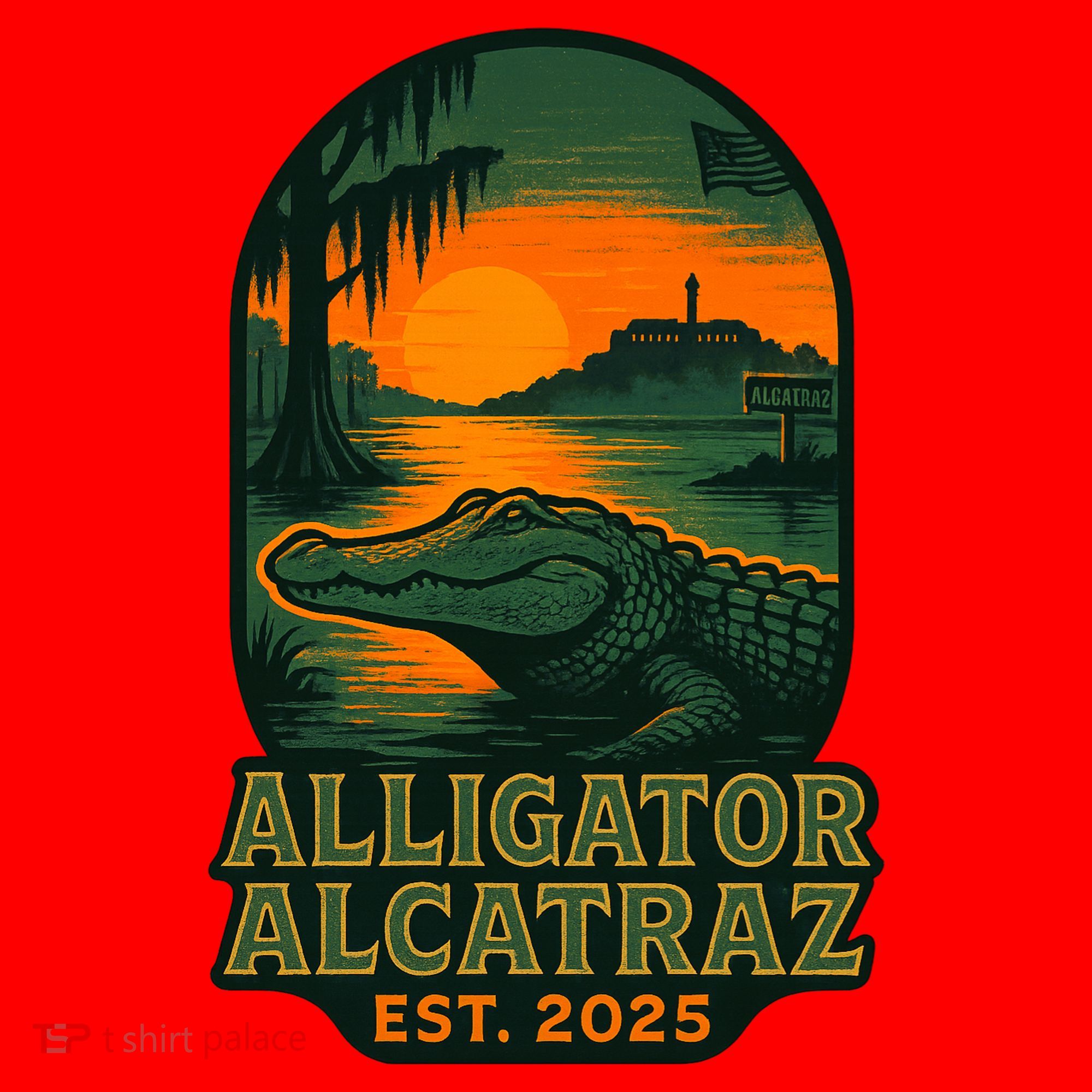 Alligator Alcatraz Est 2025 Santa Hat