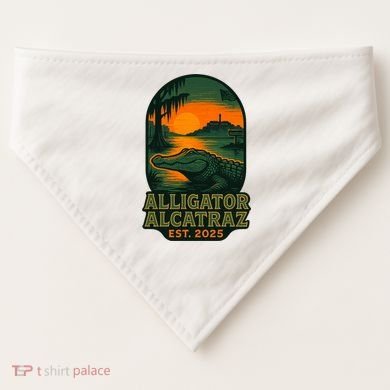 Alligator Alcatraz Est 2025 USA-Made Doggie Bandana