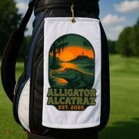 Alligator Alcatraz Est 2025 Golf Towel thumb 2