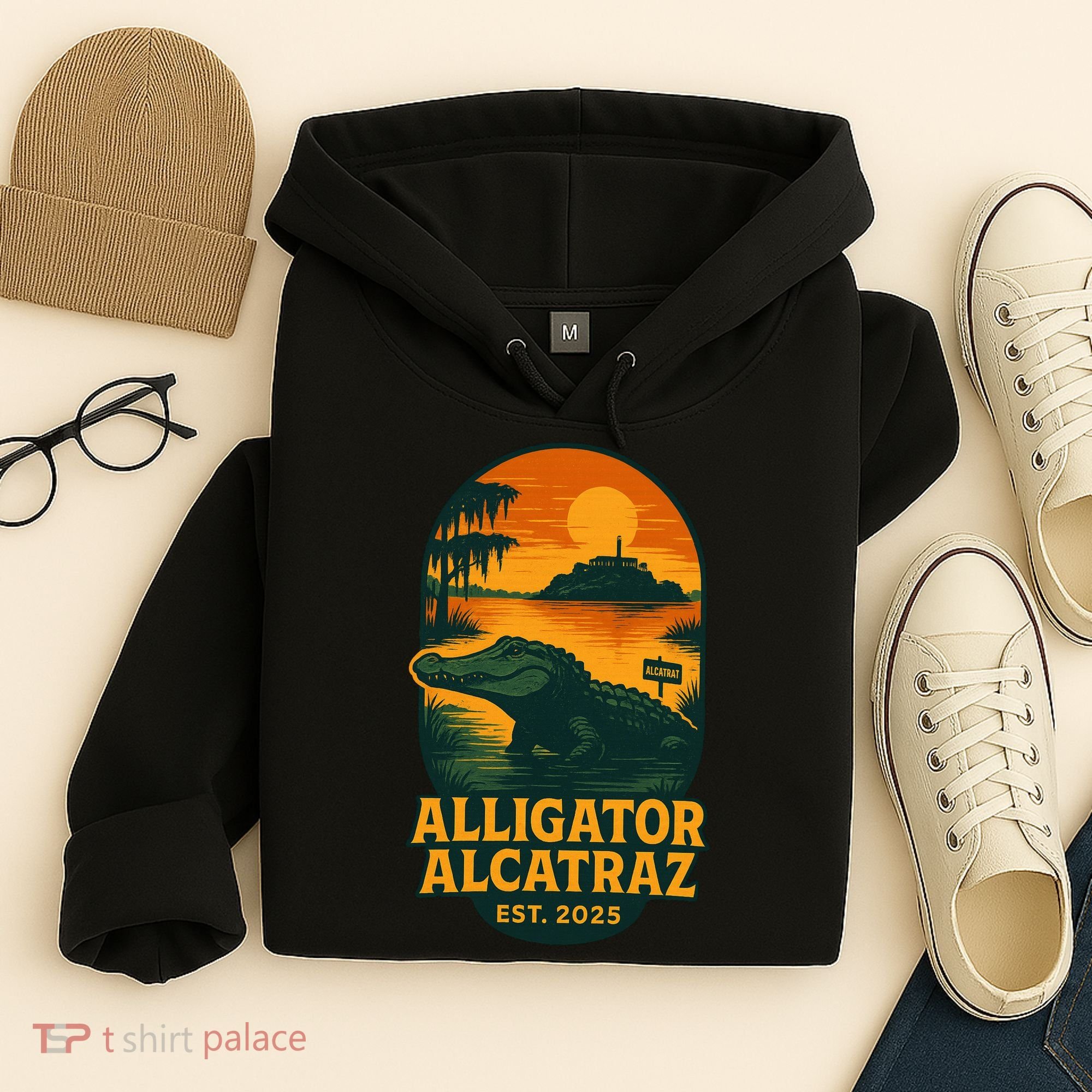 Alligator Alcatraz Established 2025 Gator Swamp Hoodie