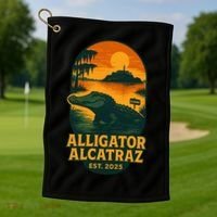 Alligator Alcatraz Established 2025 Gator Swamp Golf Towel thumb 1