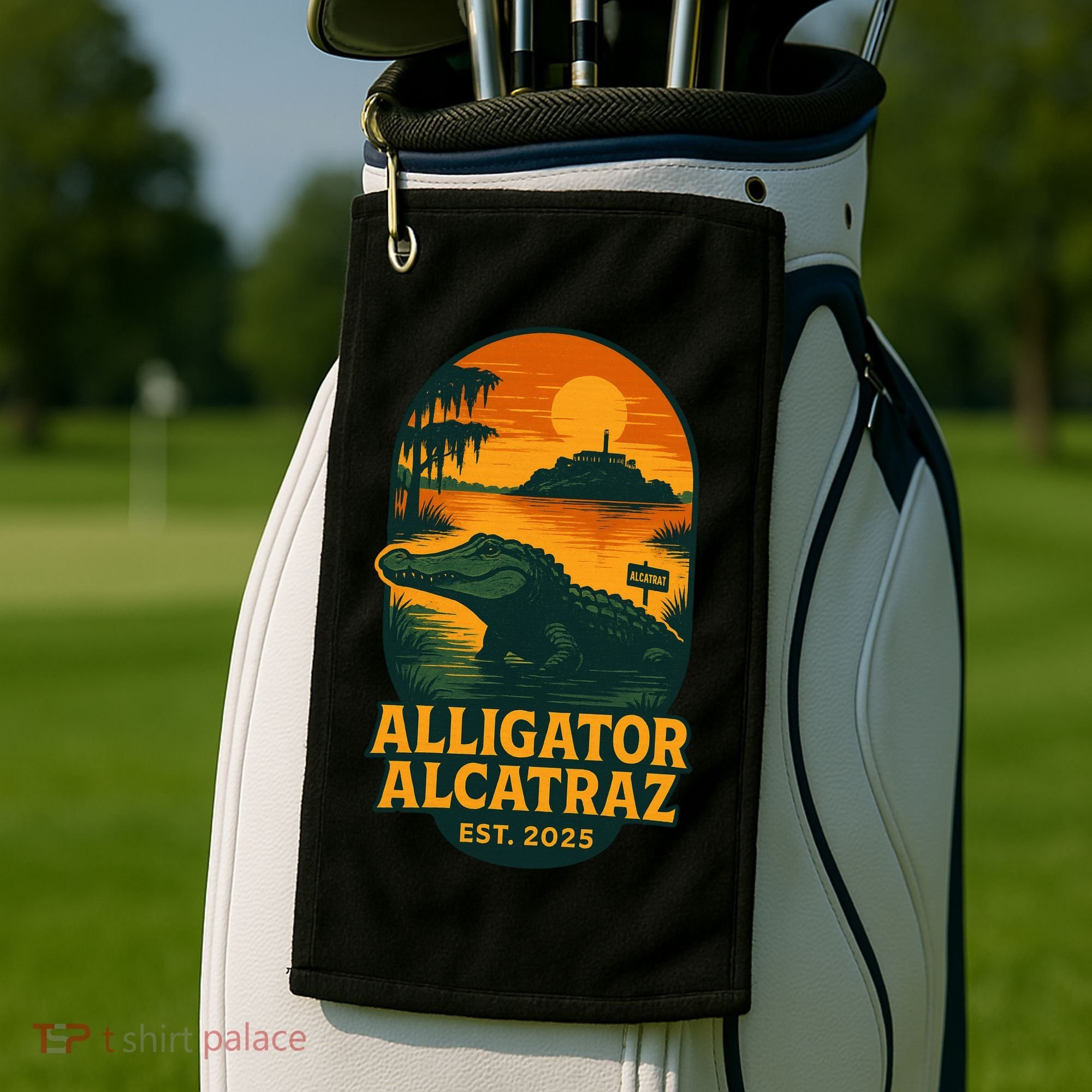 Alligator Alcatraz Established 2025 Gator Swamp Golf Towel