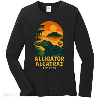 Alligator Alcatraz Established 2025 Gator Swamp Women's Long Sleeve Shirt