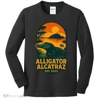 Alligator Alcatraz Established 2025 Gator Swamp Kids Long Sleeve Shirt
