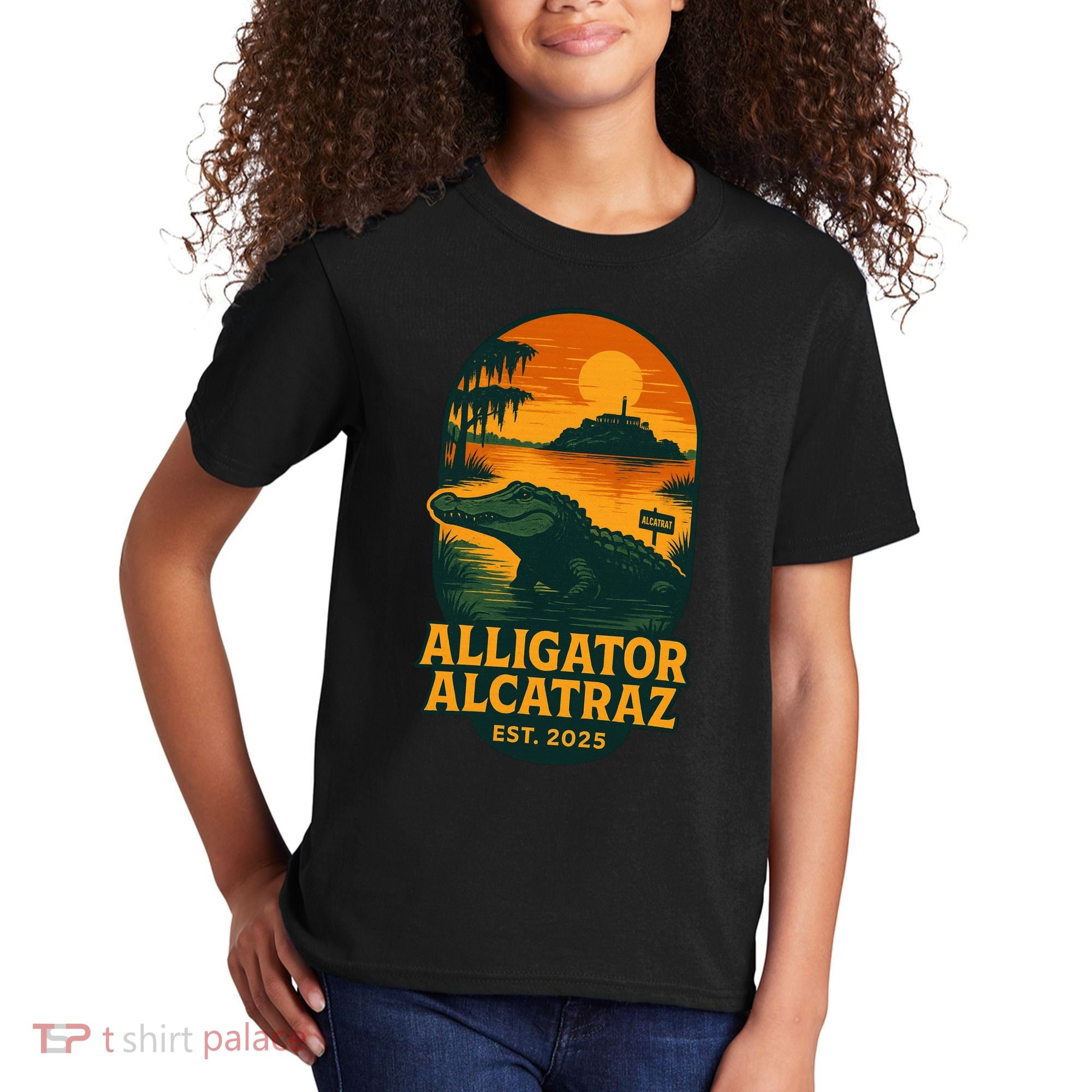 Alligator Alcatraz Established 2025 Gator Swamp Kids T-Shirt