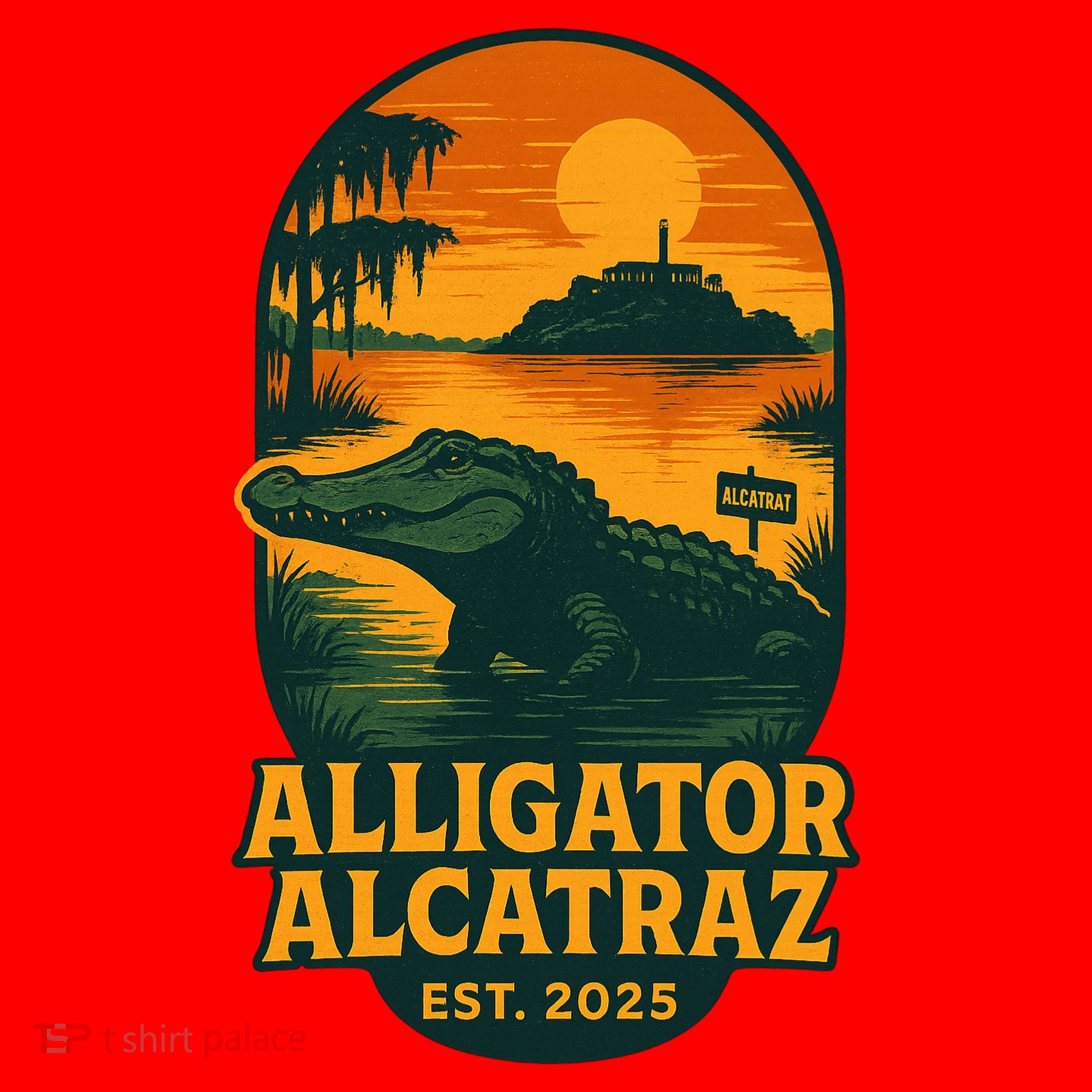 Alligator Alcatraz Established 2025 Gator Swamp Santa Hat