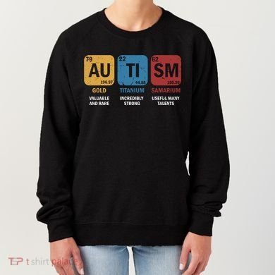 Autism Awareness Elets Periodic Table Asd Chemistry Gift Women's Sweatshirt