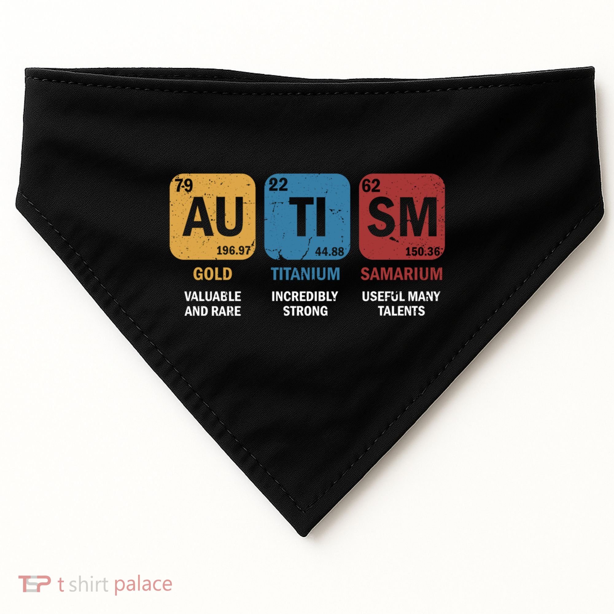 Autism Awareness Elets Periodic Table Asd Chemistry Gift USA-Made Doggie Bandana