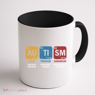 Autism Awareness Elets Periodic Table Asd Chemistry Gift Coffee Mug back