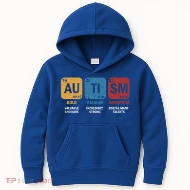 Autism Awareness Elets Periodic Table Asd Chemistry Gift Kids Hoodie