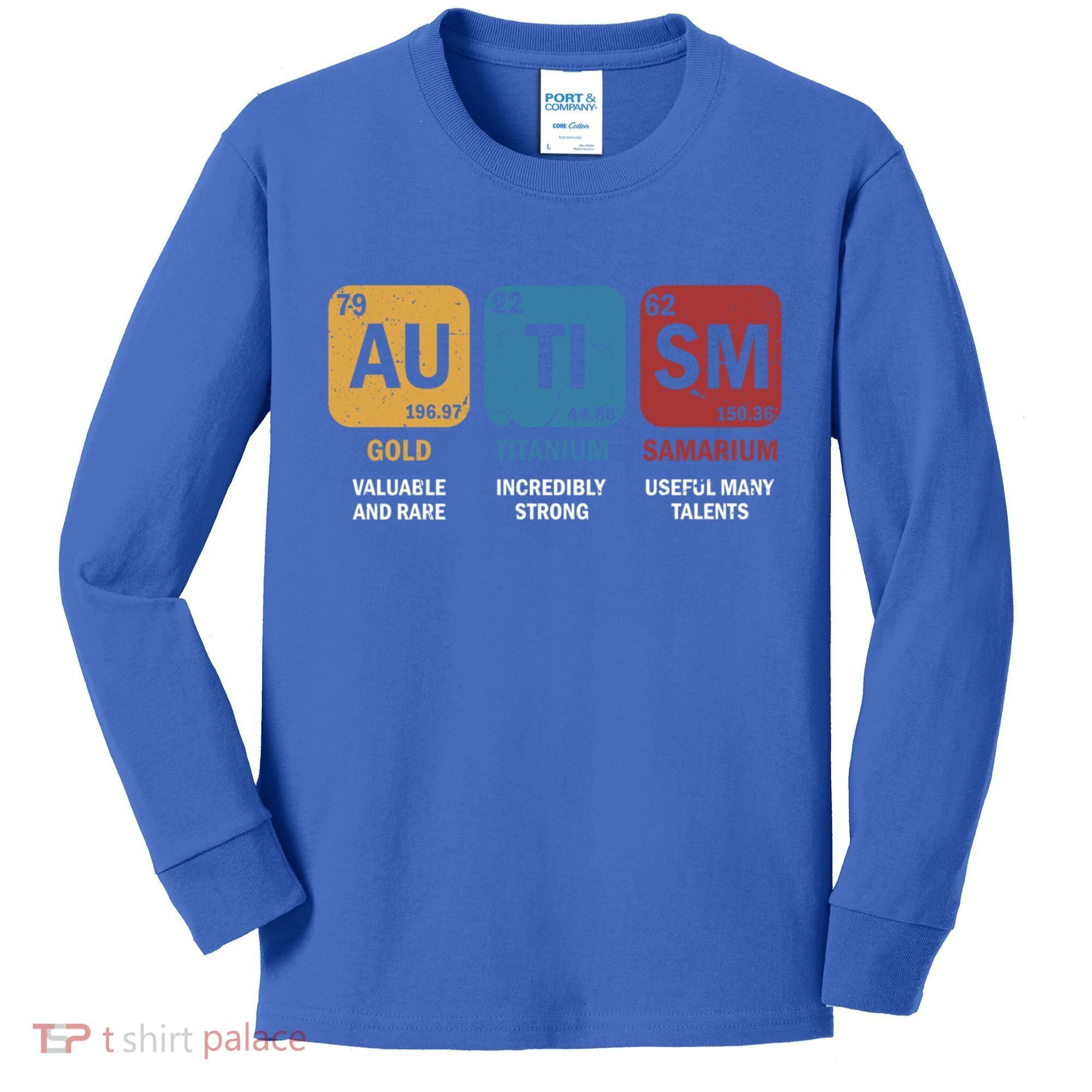 Autism Awareness Elets Periodic Table Asd Chemistry Gift Kids Long Sleeve Shirt
