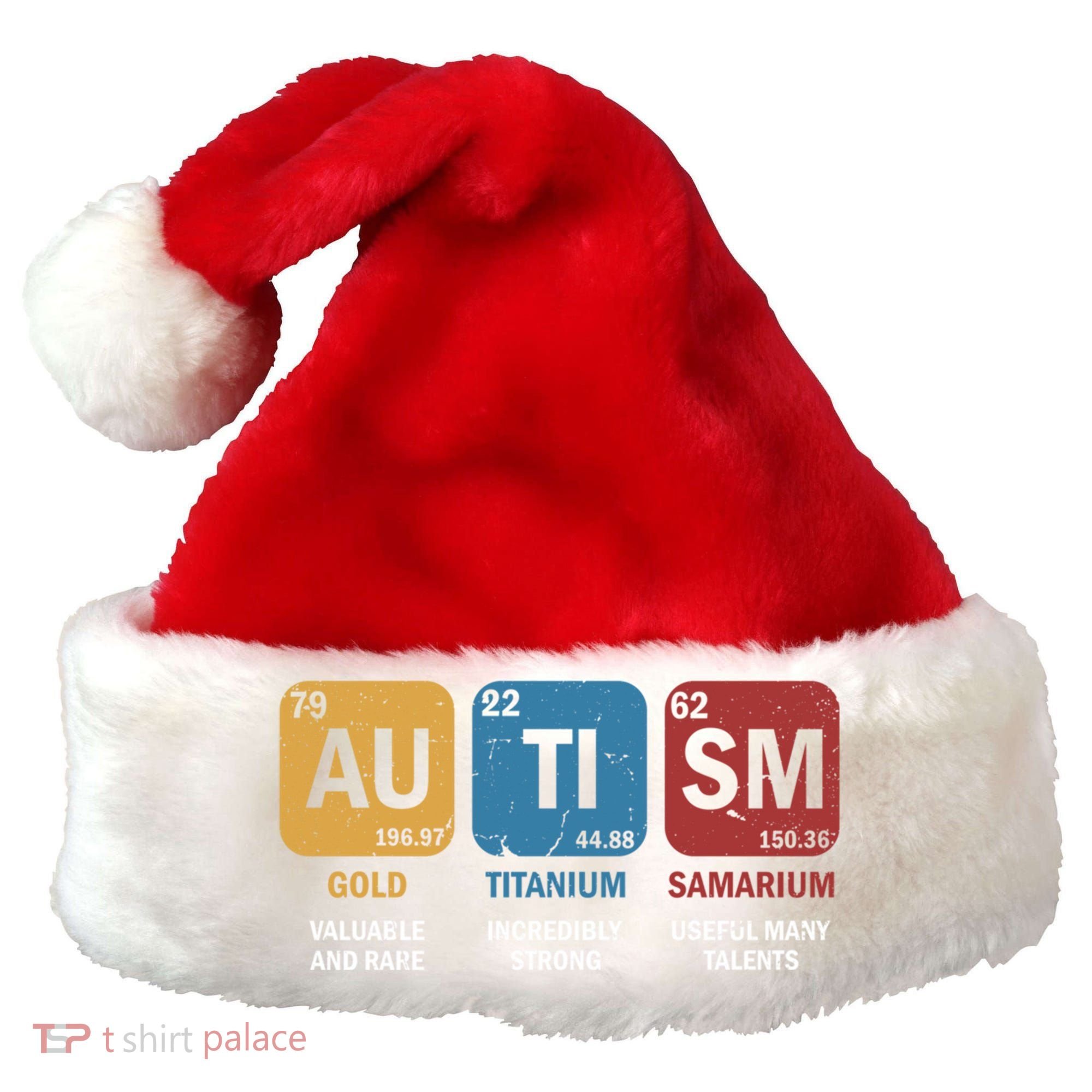 Autism Awareness Elets Periodic Table Asd Chemistry Gift Santa Hat