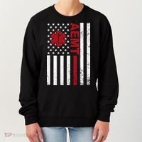 Aemt Advanced Emergency Medical Technician Usa Flag Women's Sweatshirt thumb 0