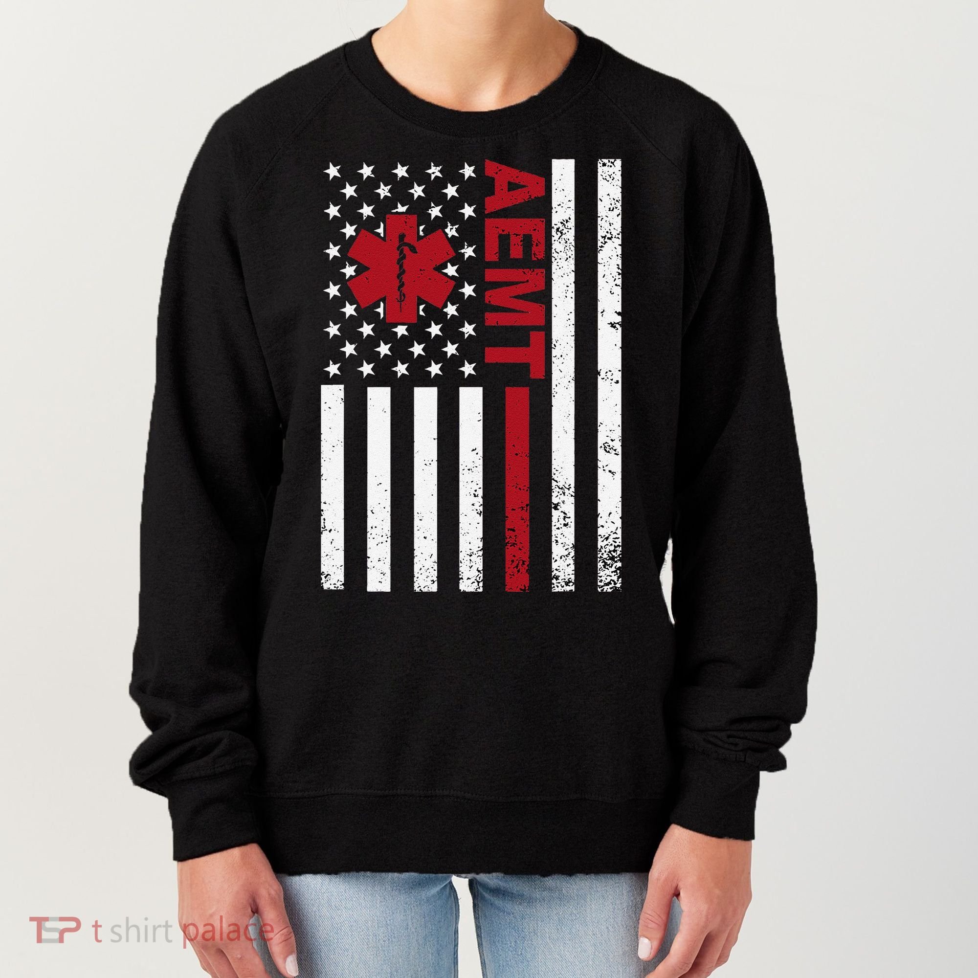 Aemt Advanced Emergency Medical Technician Usa Flag Women's Sweatshirt