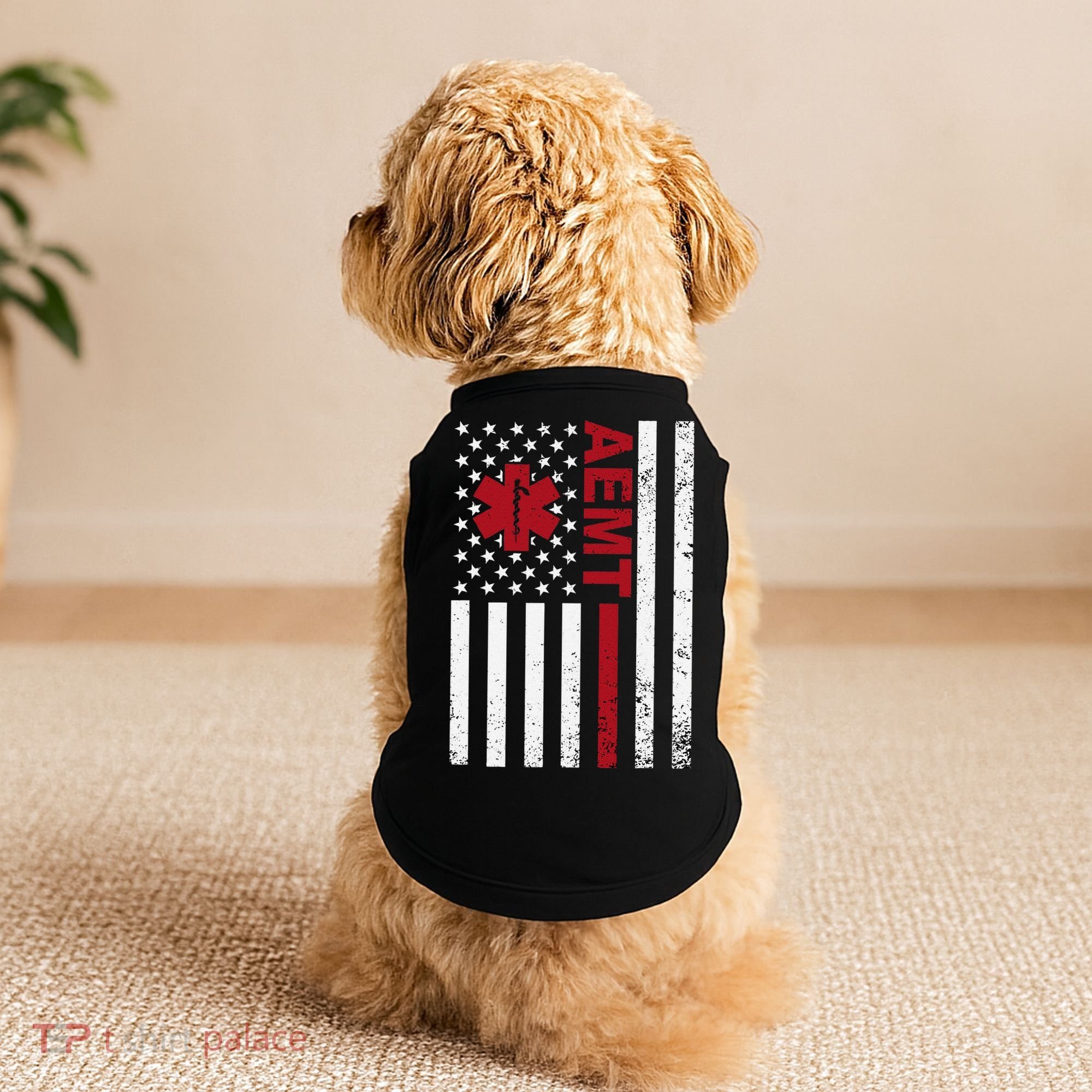 Aemt Advanced Emergency Medical Technician Usa Flag Doggie Tank