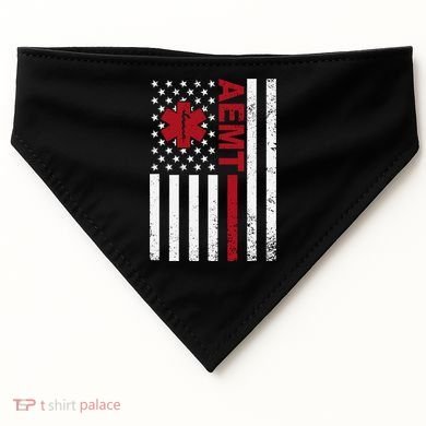 Aemt Advanced Emergency Medical Technician Usa Flag USA-Made Doggie Bandana