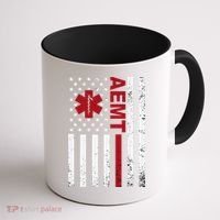 Aemt Advanced Emergency Medical Technician Usa Flag Coffee Mug thumb 1