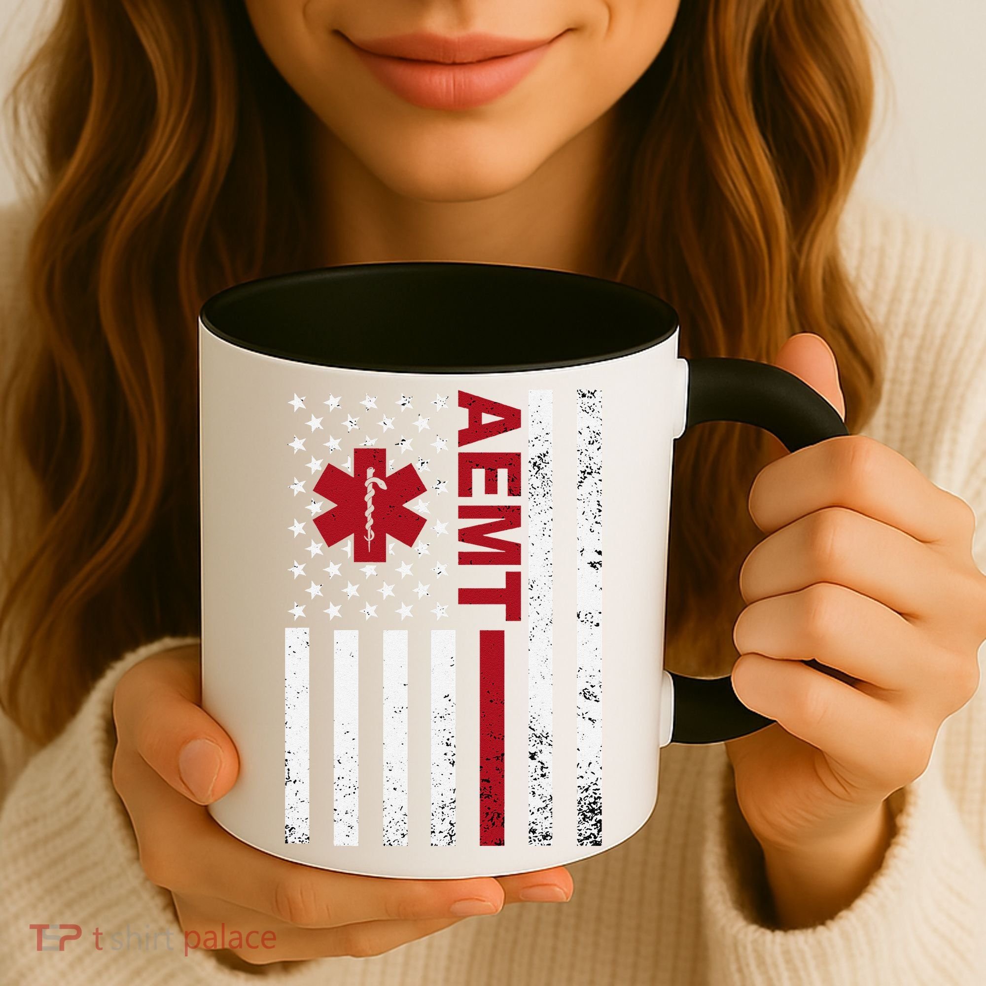 Aemt Advanced Emergency Medical Technician Usa Flag Coffee Mug