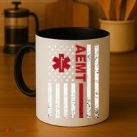 Aemt Advanced Emergency Medical Technician Usa Flag Coffee Mug thumb 4