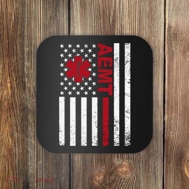 Aemt Advanced Emergency Medical Technician Usa Flag Coaster