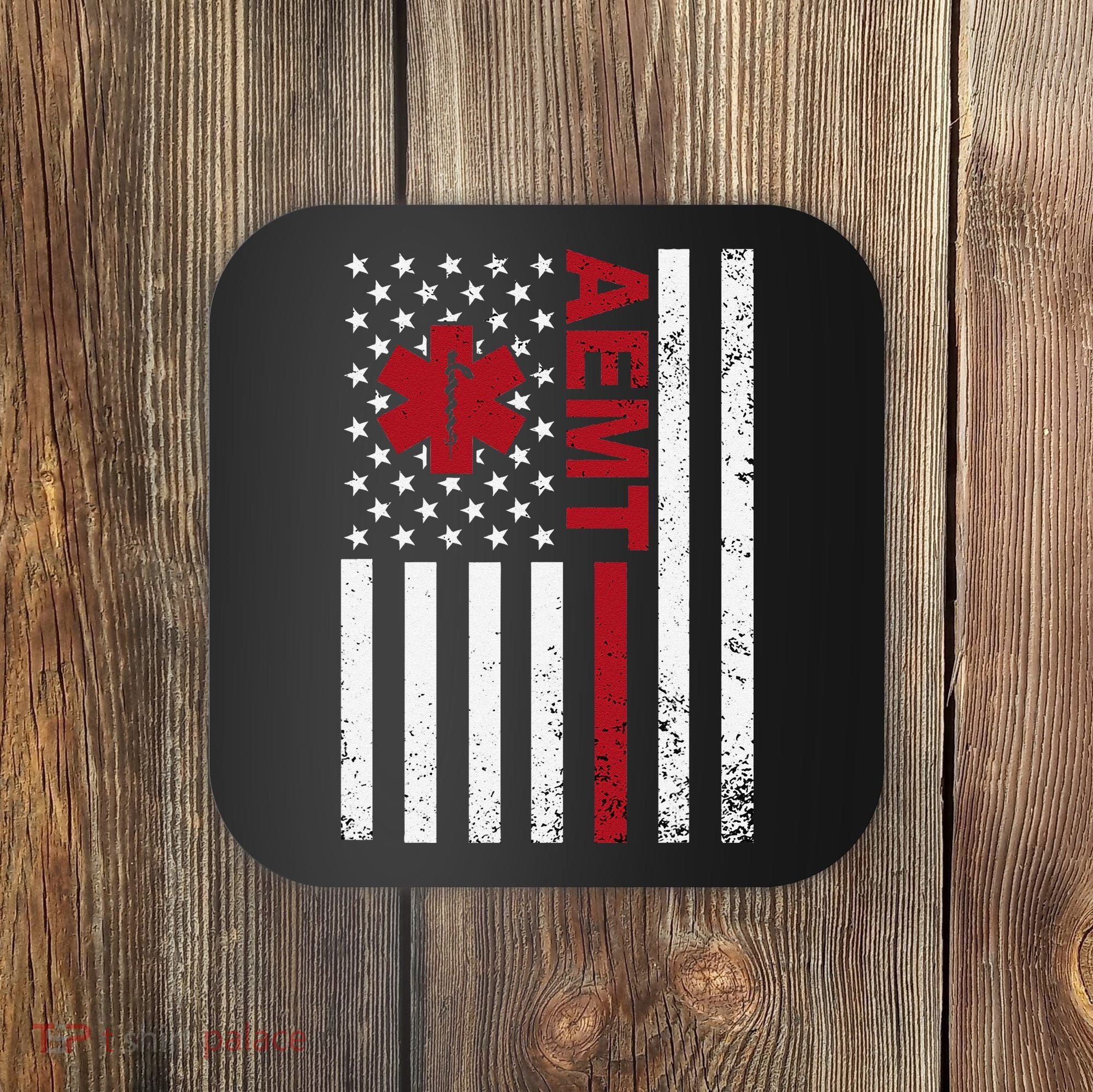 Aemt Advanced Emergency Medical Technician Usa Flag Coaster