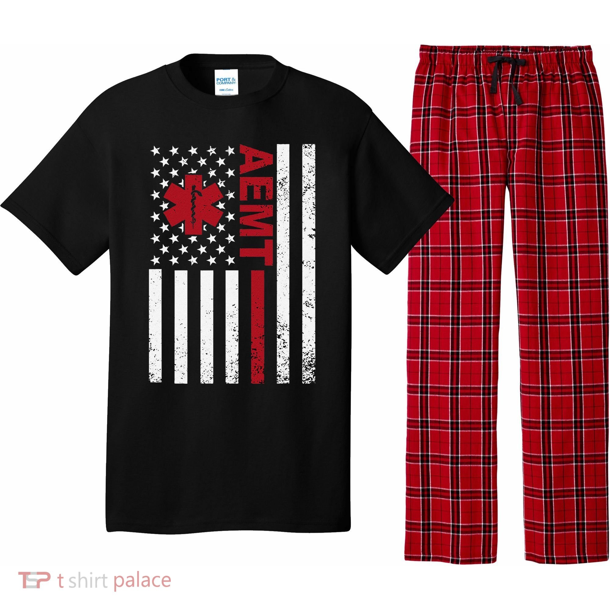 Aemt Advanced Emergency Medical Technician Usa Flag Pajama Set
