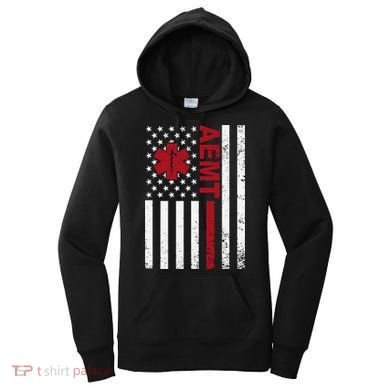 Aemt Advanced Emergency Medical Technician Usa Flag Women's Hoodie
