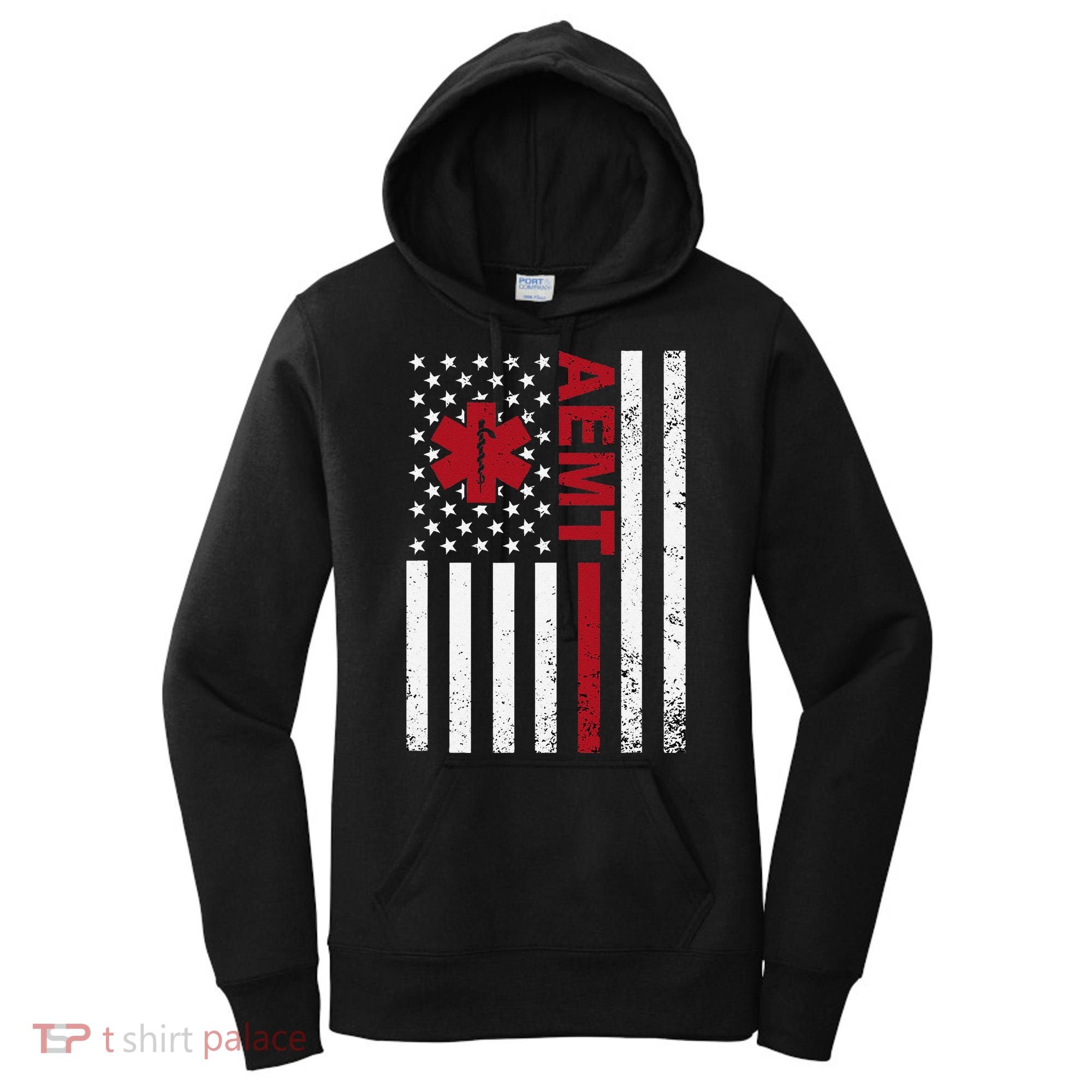 Aemt Advanced Emergency Medical Technician Usa Flag Women's Hoodie