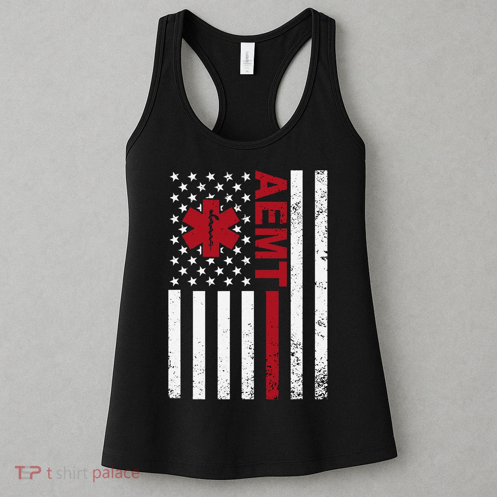 Aemt Advanced Emergency Medical Technician Usa Flag Women's Tank Top