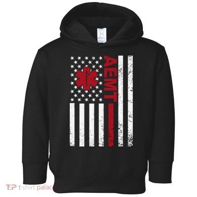 Aemt Advanced Emergency Medical Technician Usa Flag Toddler Hoodie