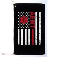 Aemt Advanced Emergency Medical Technician Usa Flag Golf Towel thumb 0
