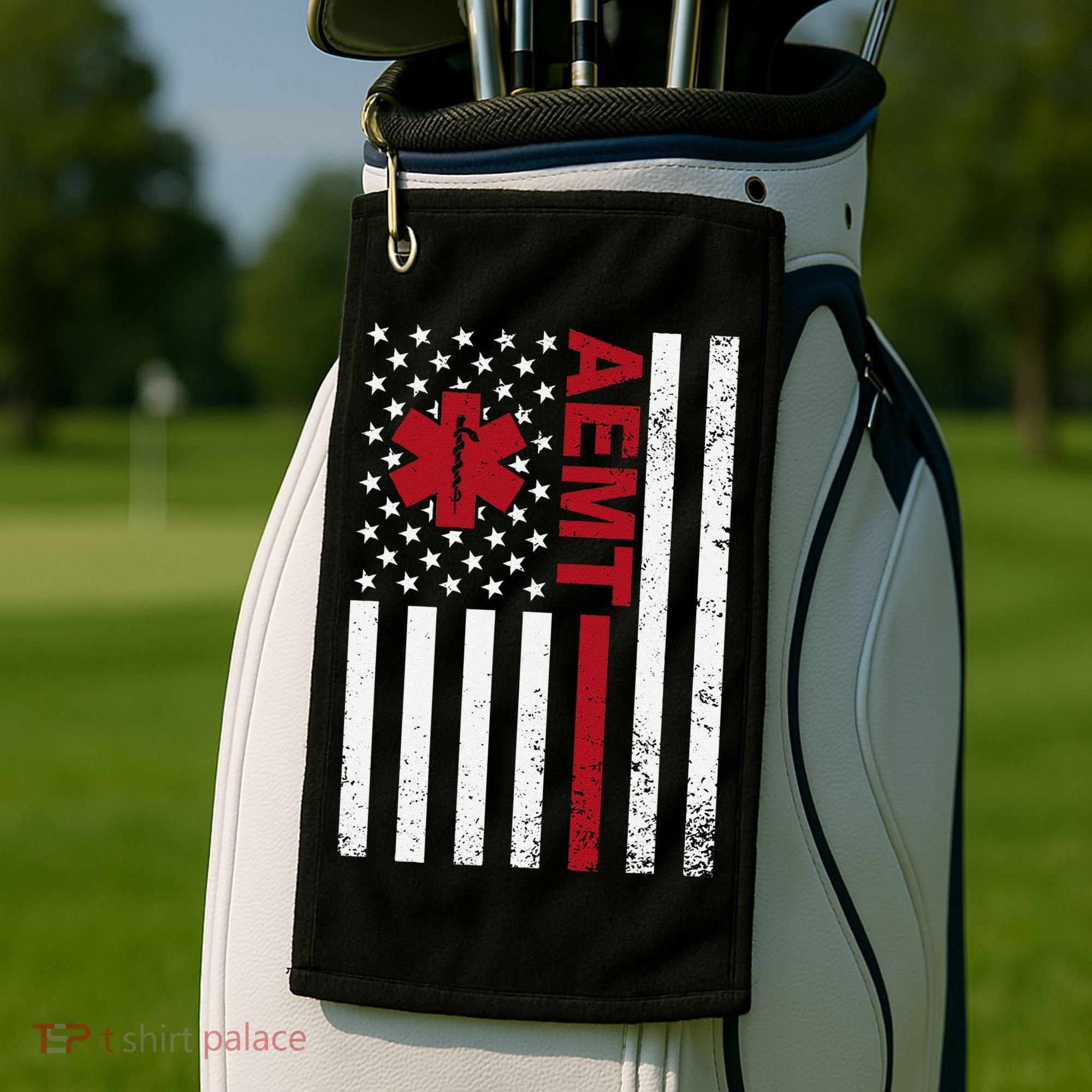 Aemt Advanced Emergency Medical Technician Usa Flag Golf Towel