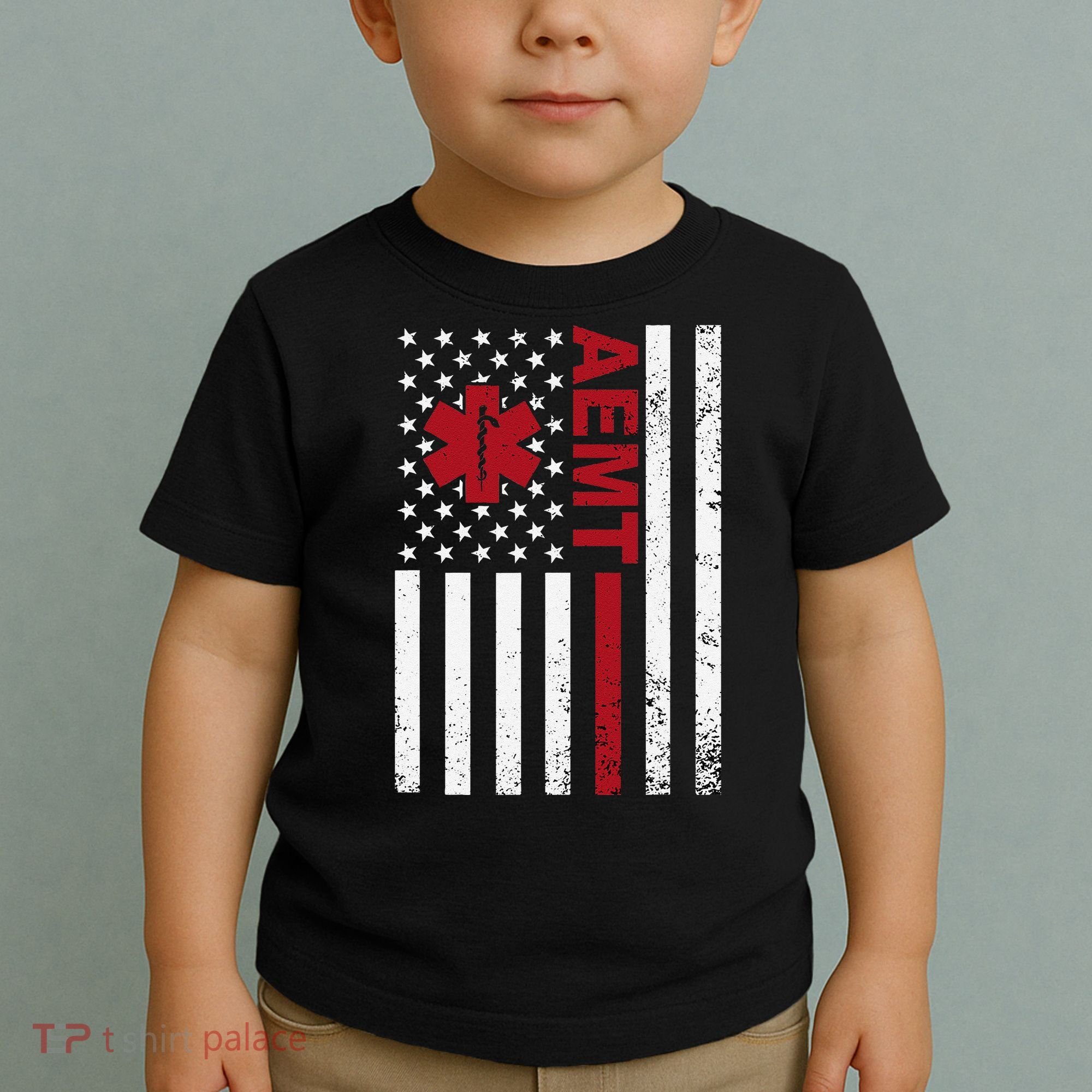 Aemt Advanced Emergency Medical Technician Usa Flag Toddler T-Shirt