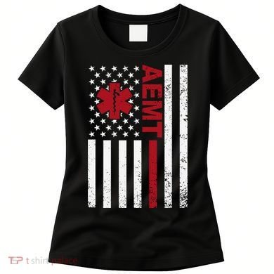 Aemt Advanced Emergency Medical Technician Usa Flag Women's T-Shirt