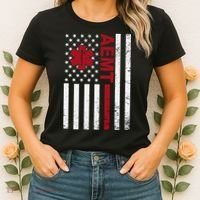 Aemt Advanced Emergency Medical Technician Usa Flag Women's T-Shirt thumb 2