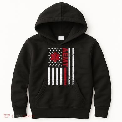 Aemt Advanced Emergency Medical Technician Usa Flag Kids Hoodie