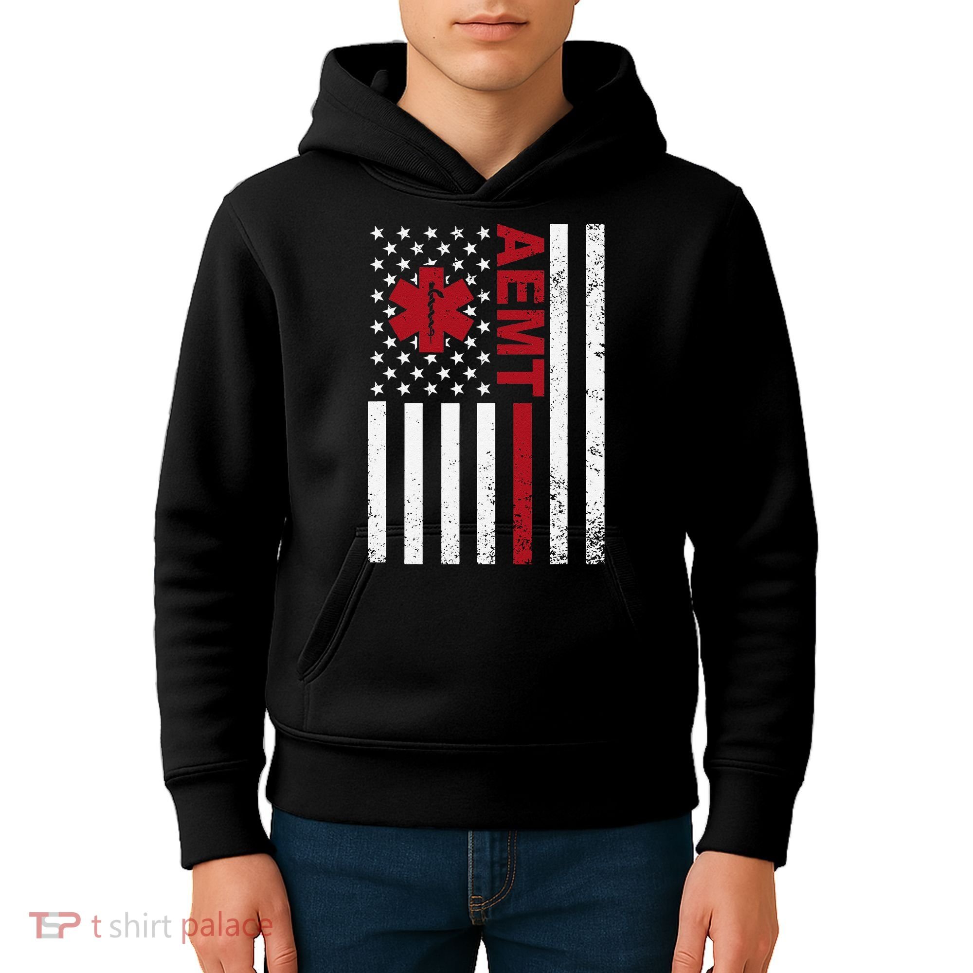 Aemt Advanced Emergency Medical Technician Usa Flag Kids Hoodie