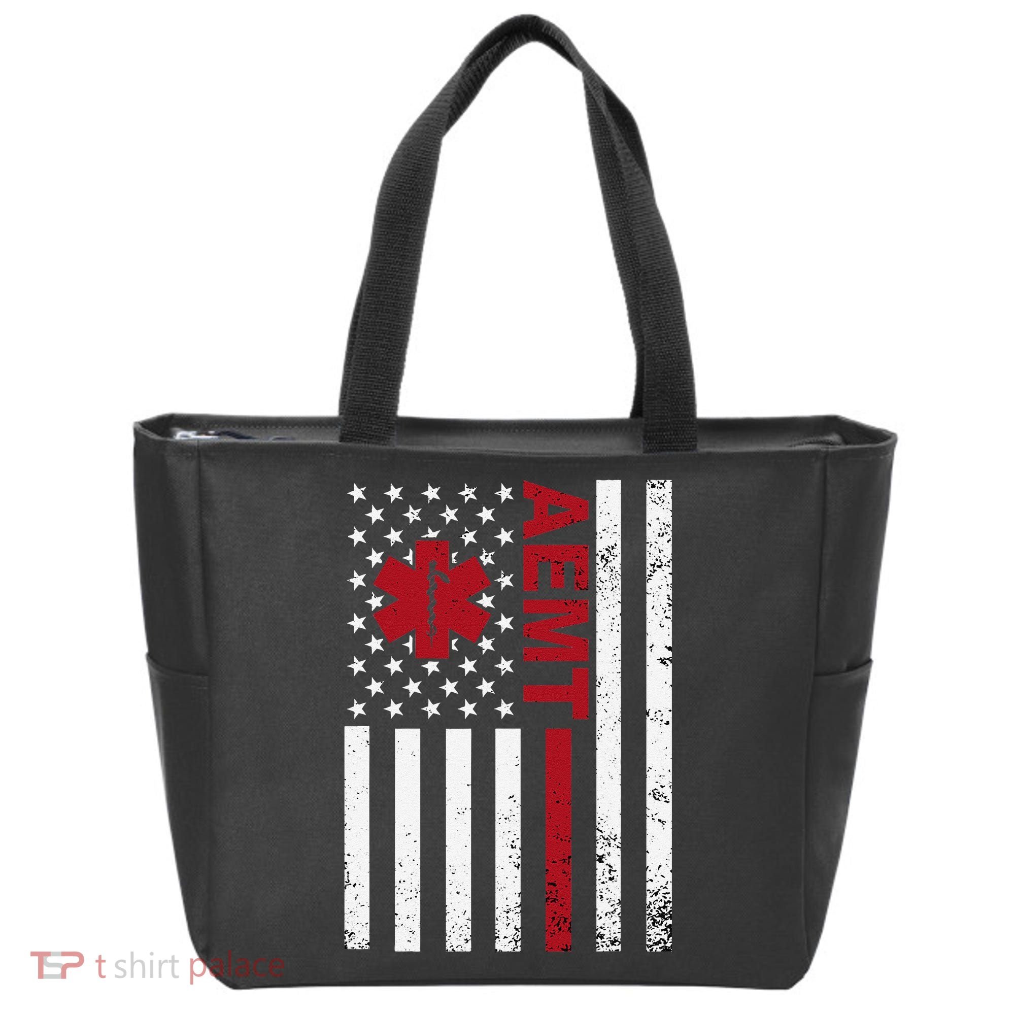 Aemt Advanced Emergency Medical Technician Usa Flag Tote Bag