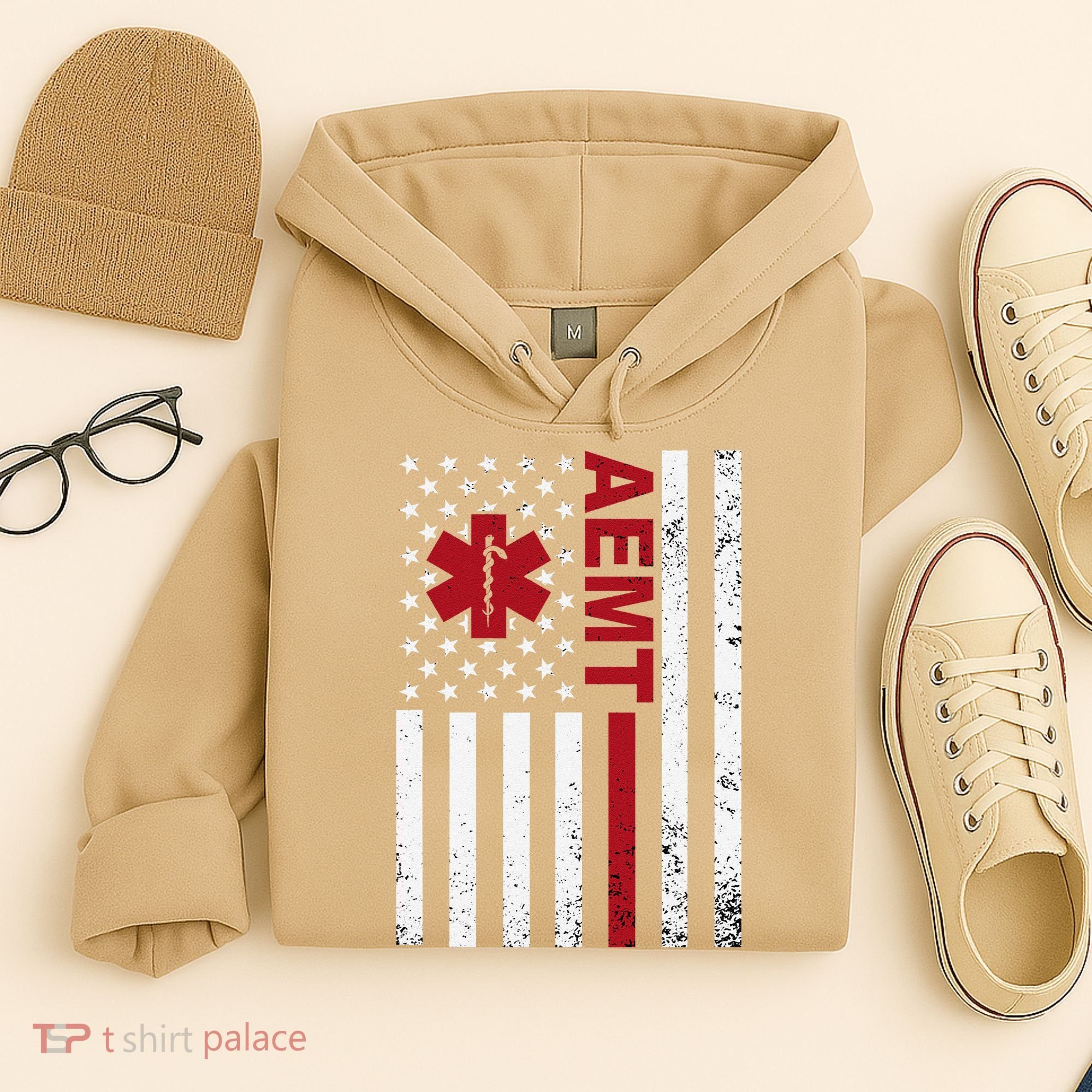 Aemt Advanced Emergency Medical Technician Usa Flag Hoodie