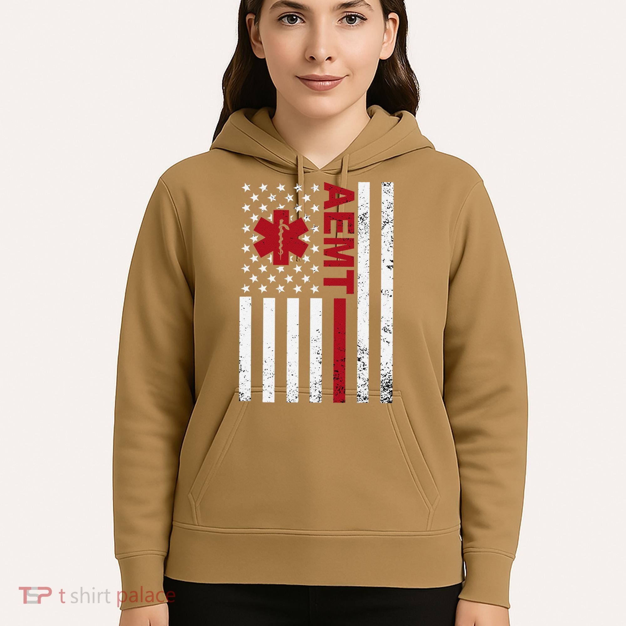 Aemt Advanced Emergency Medical Technician Usa Flag Hoodie