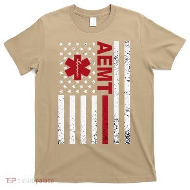 Aemt Advanced Emergency Medical Technician Usa Flag T-Shirt