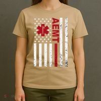 Aemt Advanced Emergency Medical Technician Usa Flag T-Shirt thumb 4