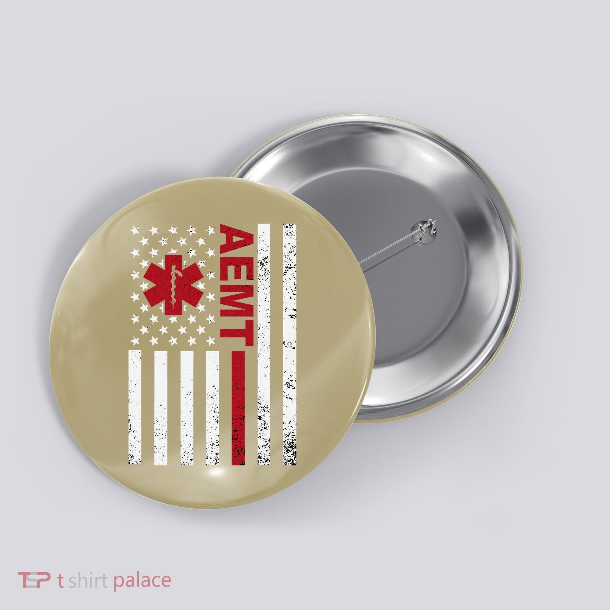 Aemt Advanced Emergency Medical Technician Usa Flag Button