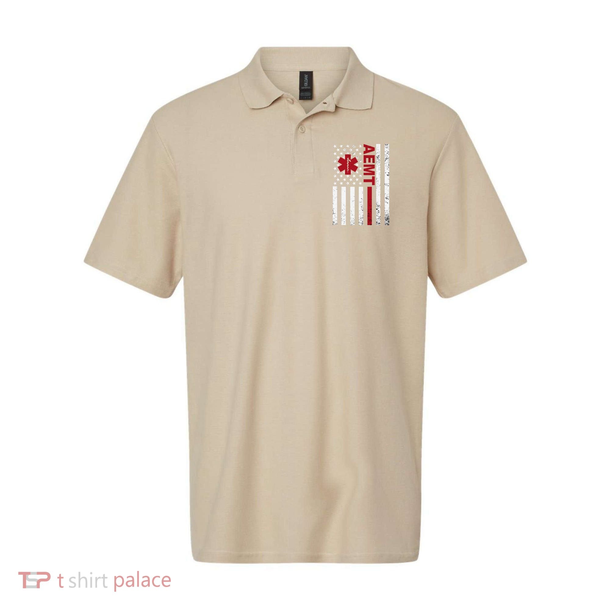 Aemt Advanced Emergency Medical Technician Usa Flag Polo