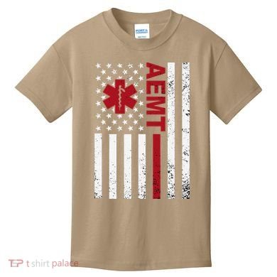 Aemt Advanced Emergency Medical Technician Usa Flag Kids T-Shirt