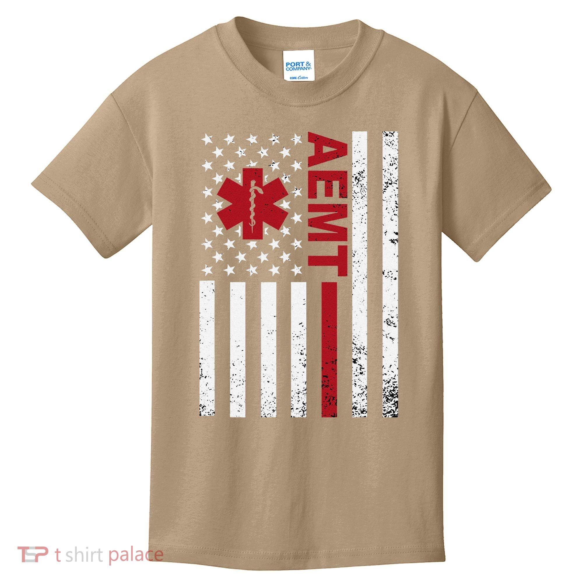 Aemt Advanced Emergency Medical Technician Usa Flag Kids T-Shirt