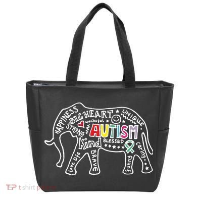 Autism Awareness Elephant Pride Tote Bag